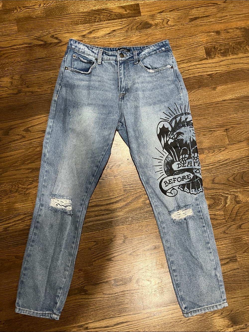 Ed Hardy Denim Jeans with Graphic Detail